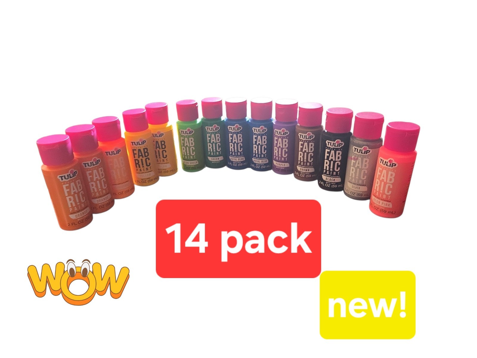 14 X Tulip Fabric Paint New For Arts & Crafts Fabric Painting Sale