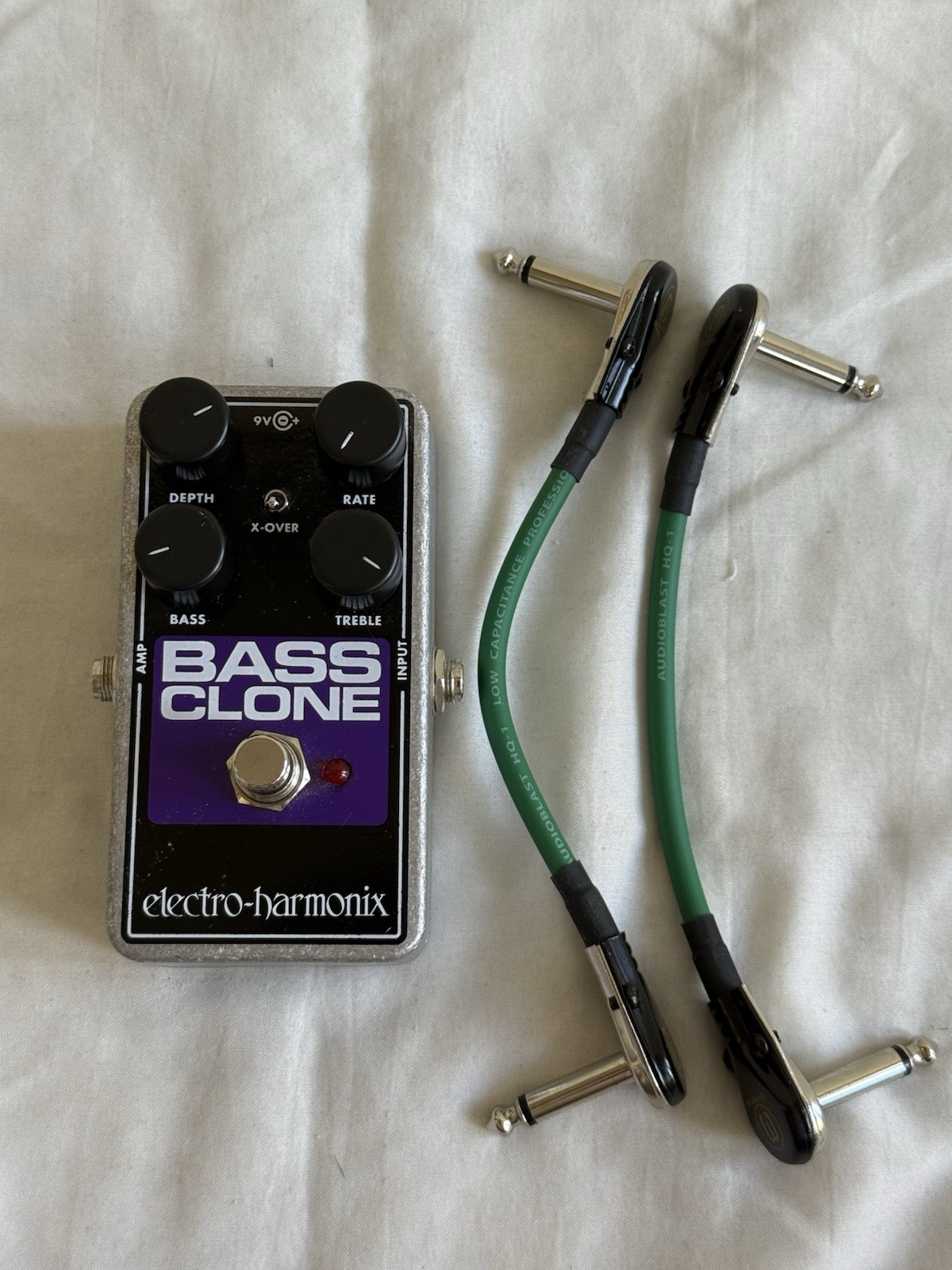 Electro-Harmonix Bass Clone Chorus Pedal w/ 2 Audioblast Eminence Patch Cables