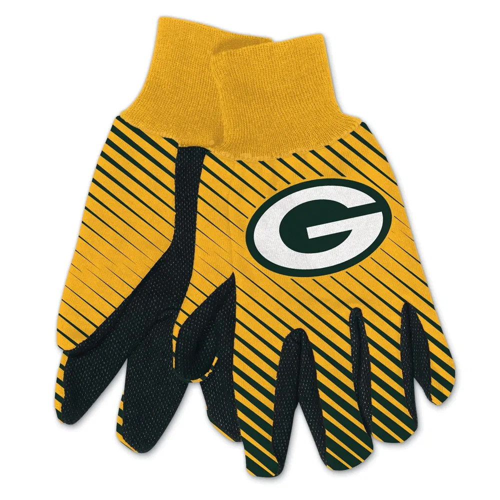 Green Bay Packers Adult Two Tone Sport Utility Work Grip Gloves FREE SHIPPING
