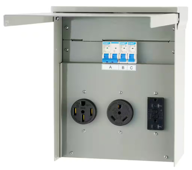 Vevor RV Power Outlet Box Indoor Outdoor 20 30 50 Amp 125 250 Volt Receptacle