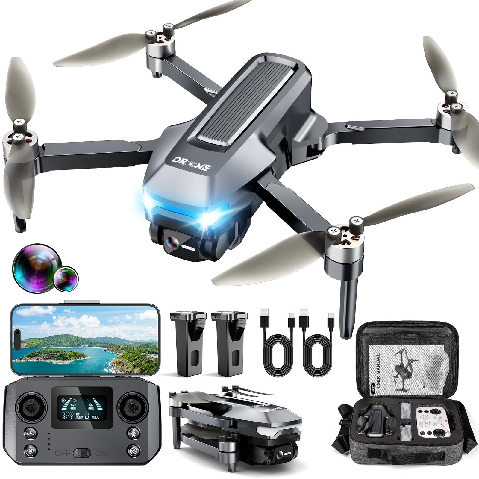 BRAND NEW - Drone w/ 4K Camera, Brushless Motor, GPS Auto Return, Follow Feature
