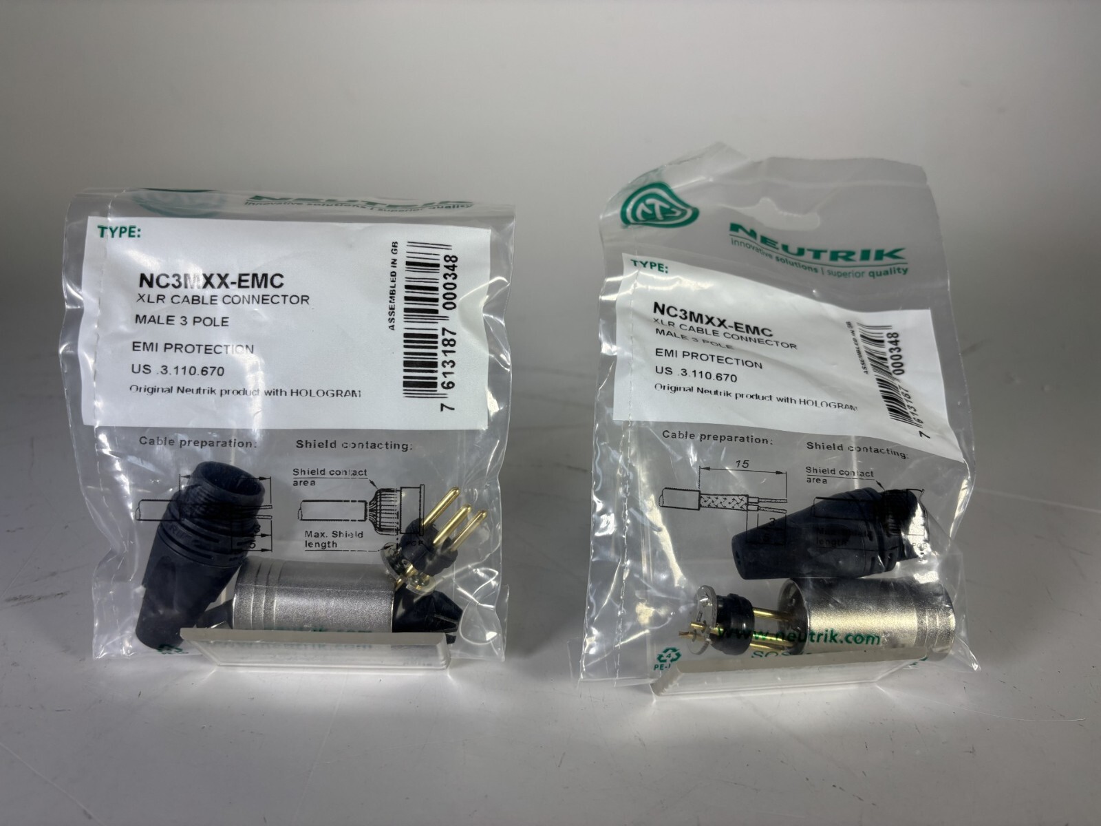 Neutrik Bundle - (2x) XLR 3-Pin Male