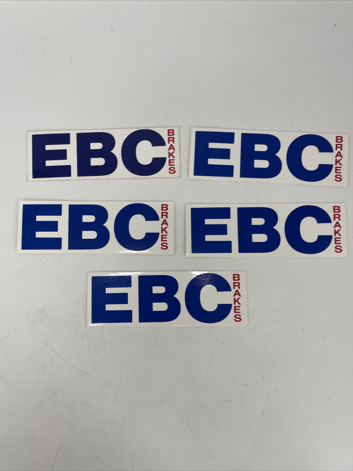 LOT OF 5 Stickers EBC Brakes Collectible Bumper Sticker 6.25" x 2.25" x5 NOS