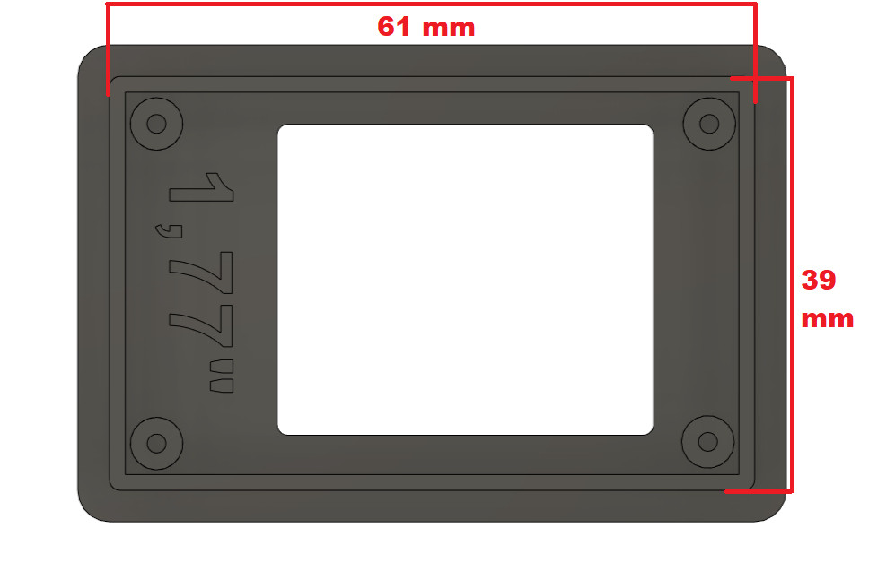 Mounting Frame for Arduino Raspberry Display TFT 1.77"" 1.77"" ST7735 Yverinc Labs
