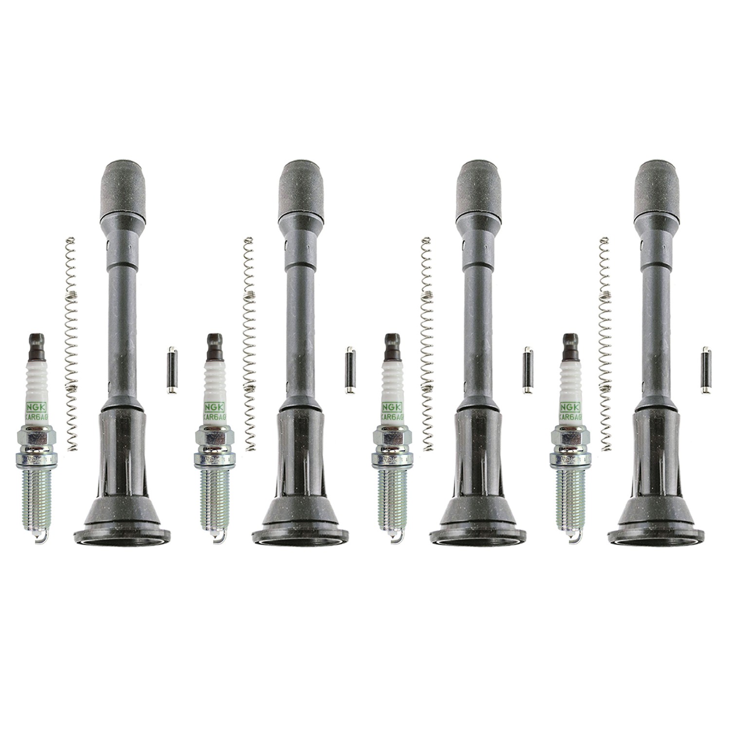 NGK 4 G-Power Platinum Spark Plugs & Denso Coil Boots Kit for Alitma 2007-2015