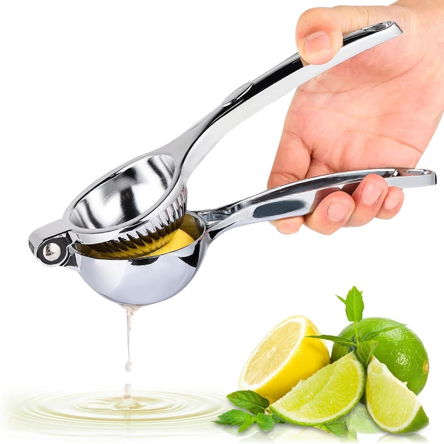 Stainless Steel Lemon Squeezer – 8.3"x2.6" Lime Squeezer Heavy-Duty Ergonomic