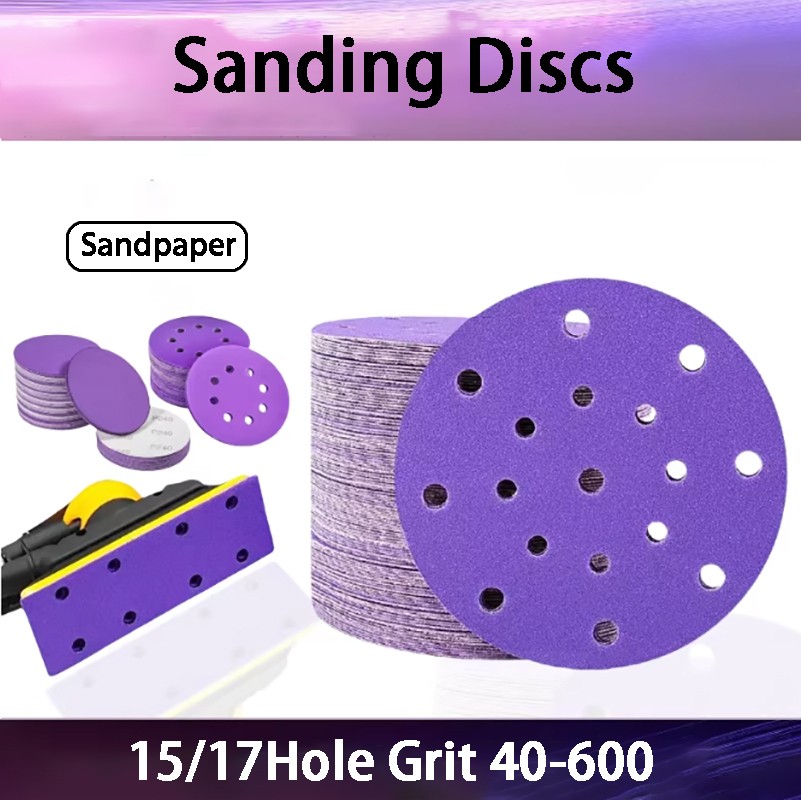 6 Inch Dry Sanding Discs Sandpaper Hook and Loop Pads 15/17Hole Grit 40-800