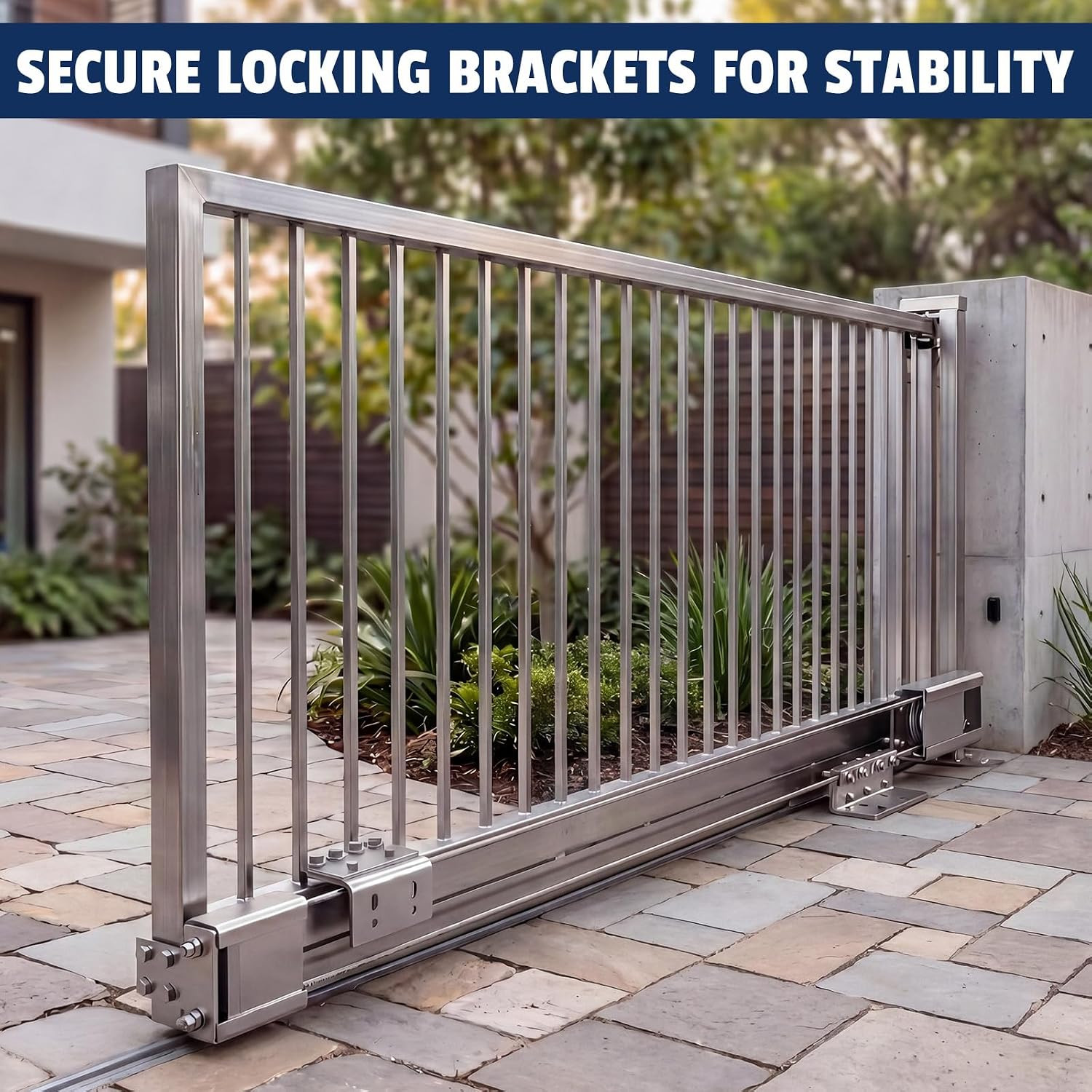 Heavy Duty Telescoping Sliding Gate Hardware Kit Saving Driveway Gate System wit