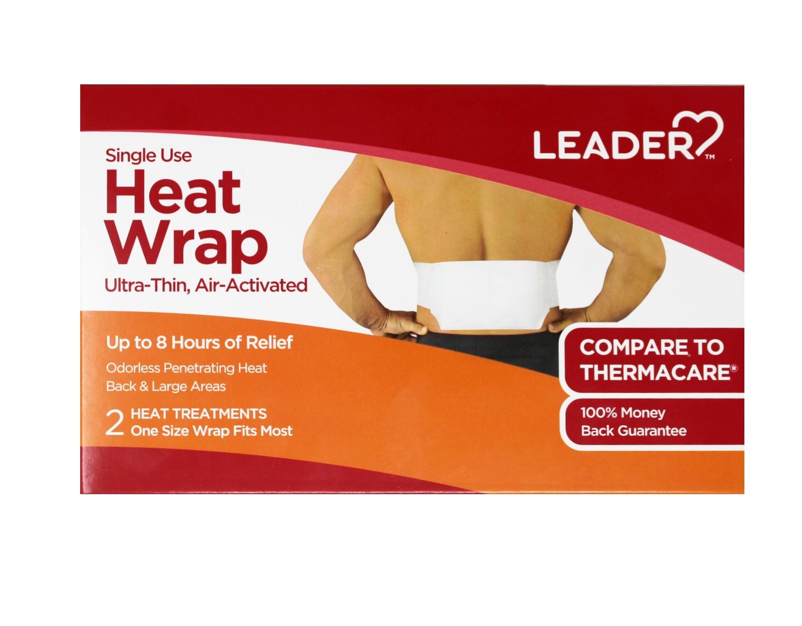 Leader Heat Wrap, Ultra-Thin, Air-Activated, Single Use, Back & Large Areas 2 ea