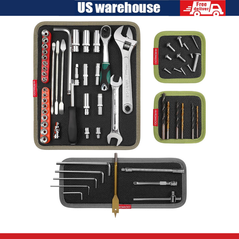 Flexible Magnetic Tool Mat Set (4pcs) Holding Screws, Nuts, Wrenches in Garage