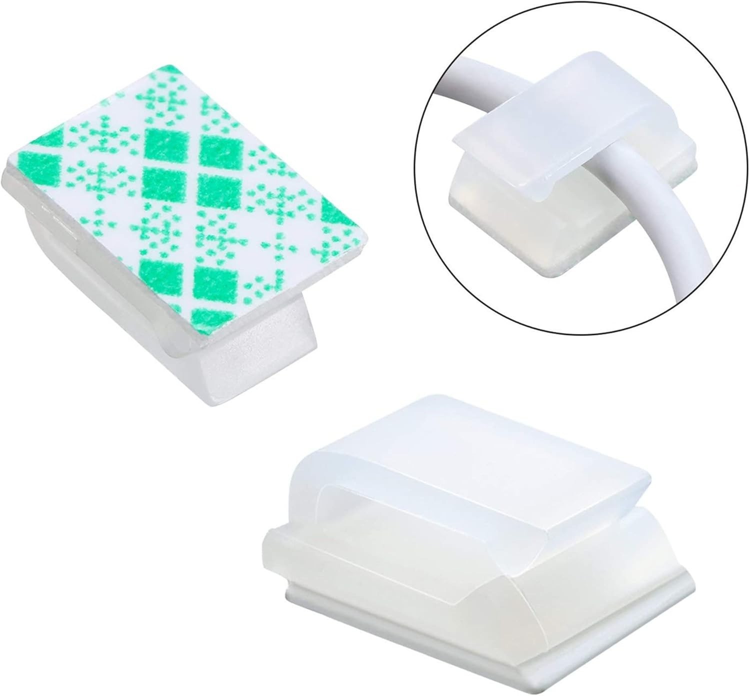Small 100 Pcs Self-Adhesive Cable Clips - Effortless Wire Management Solution
