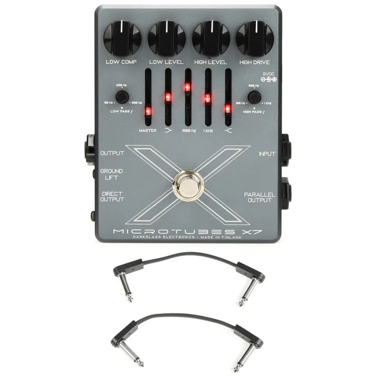 Darkglass Microtubes X7 Bass Preamp Pedal with EBS Patch Cables