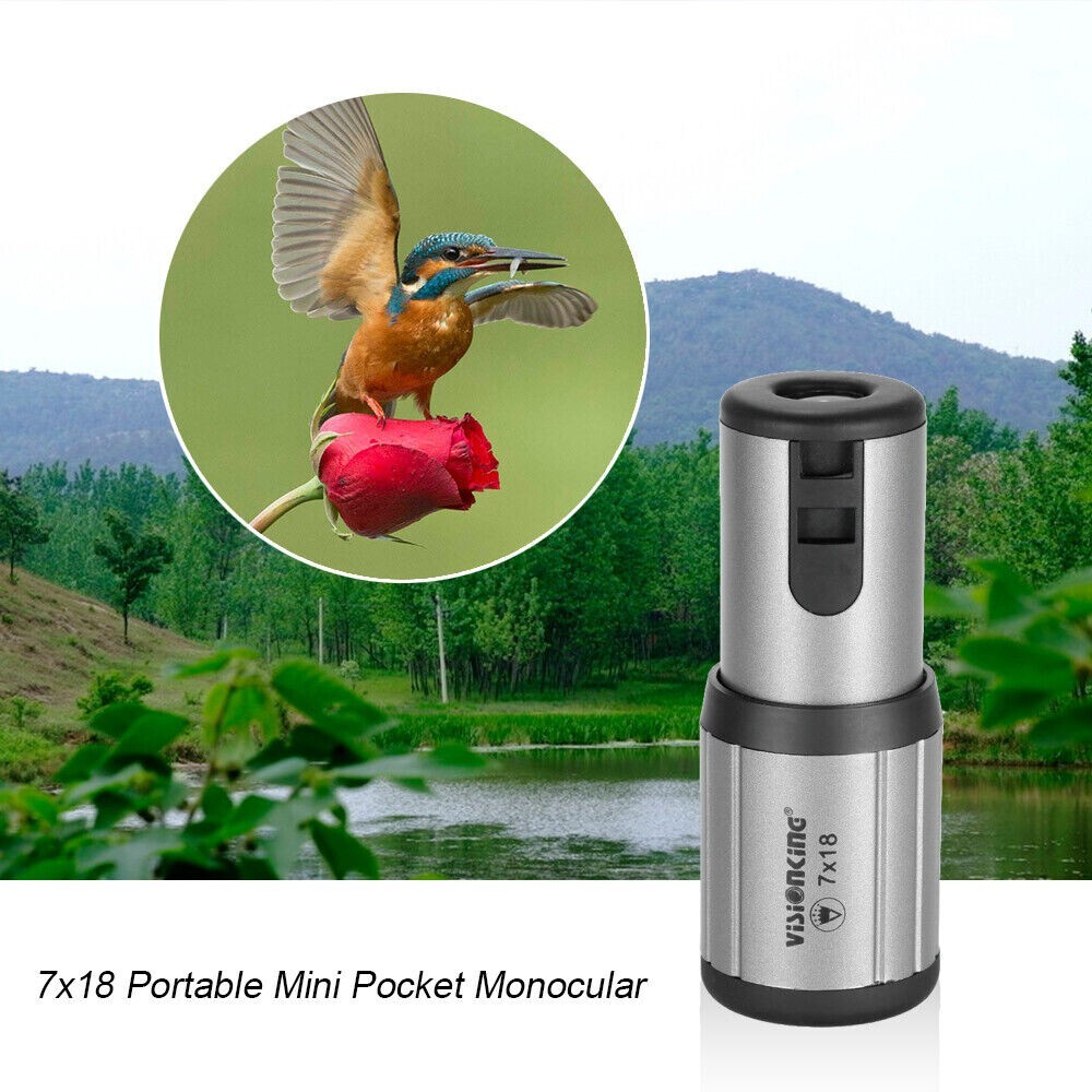 Visionking 7x18 Mini Close Focus Monocular Compact Portable Telescope SpyScope