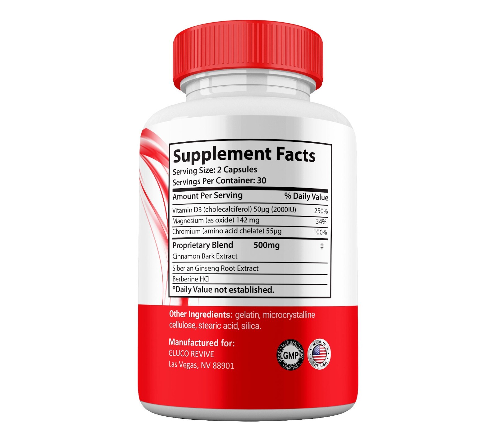 Gluco Revive Blood Support Capsules, All Natural Supplement (2 Pack)