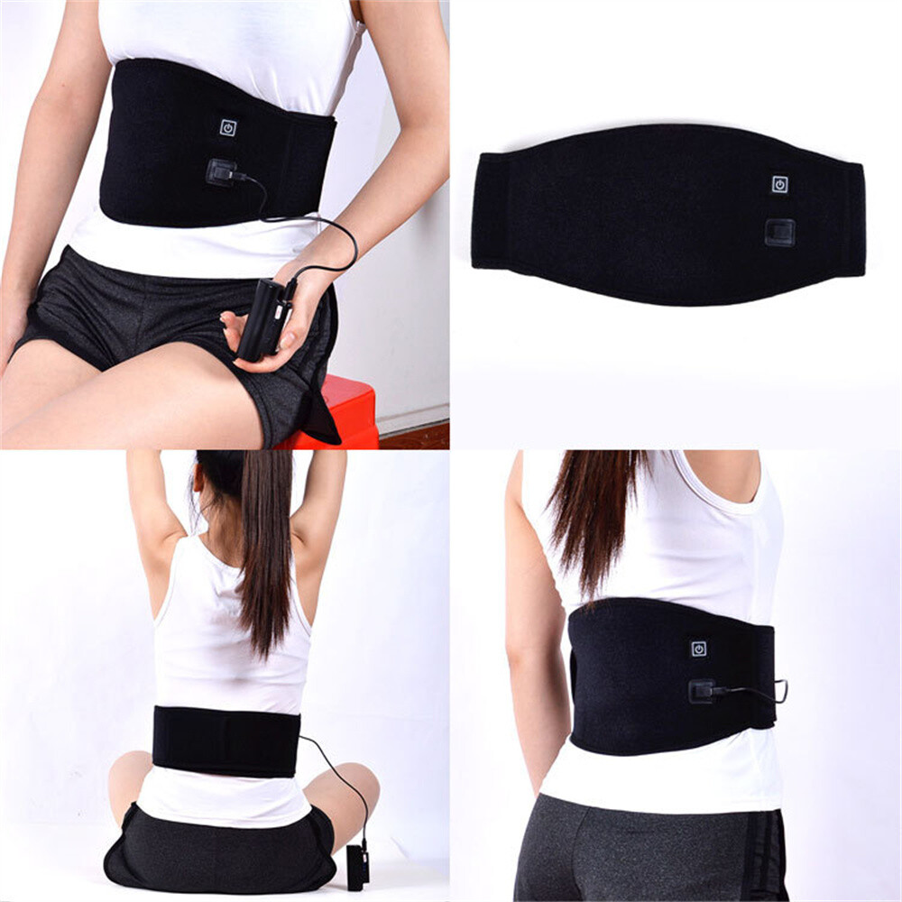 Heating Pad Lumbar Waist Support Brace Belt Lower Back Pain Relief for Men Women