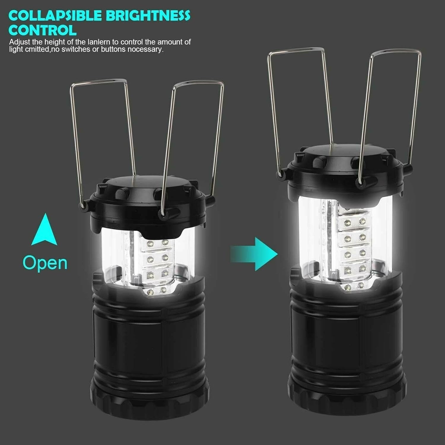 2pcs LED Camping Lantern Collapsible Portable LED Lanterns, Battery Powered E...