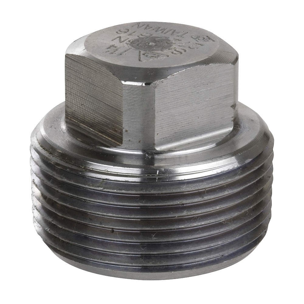 GRAINGER APPROVED 1RRK3 Square Head Plug, 304 SS, 1/4 in,MNPT 1RRK3