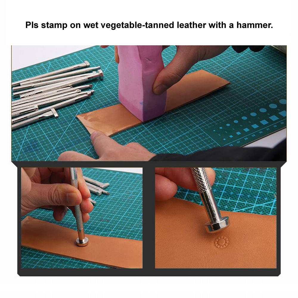 Leather Stamps,3 Pcs Background Stamping Tools for Craft Working
