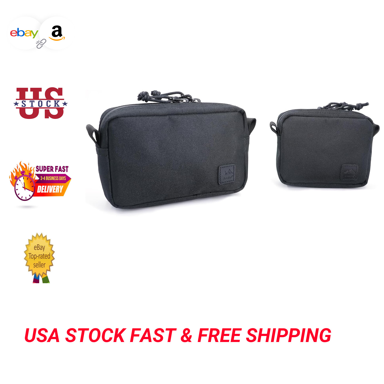 2 Pack Belt Pouches for Men Women YKK Zippers EDC Tactical Waist Organizer for