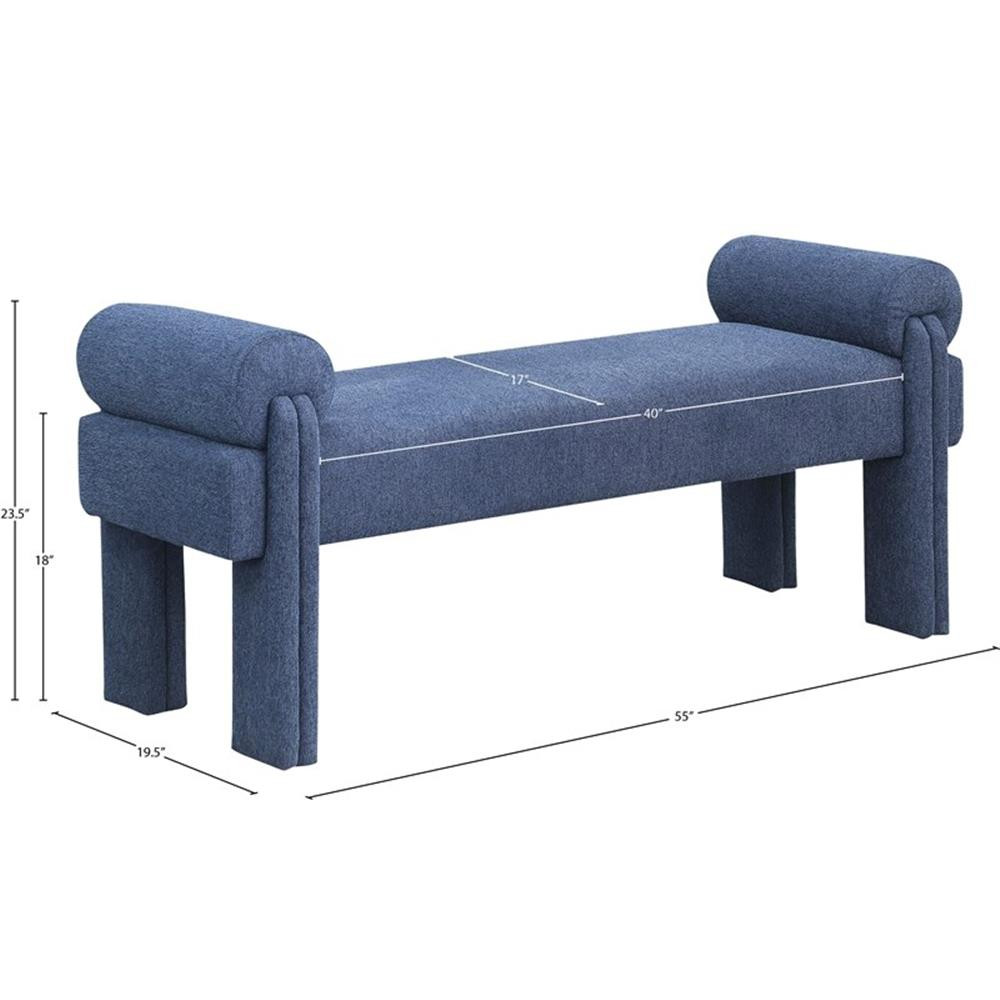 Meridian Furniture Stefano Navy Fabric Bench