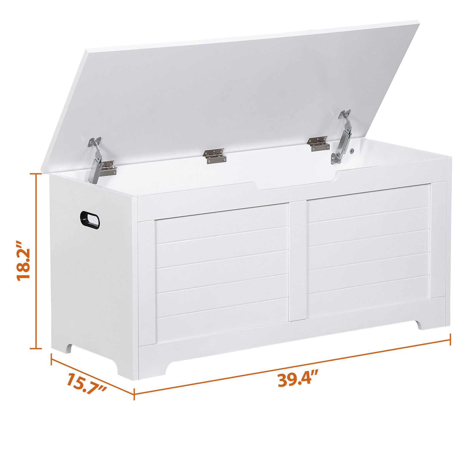 Storage Chest Storage Trunk with 2 Safety Hinges Storage Bench Shoe Bench White