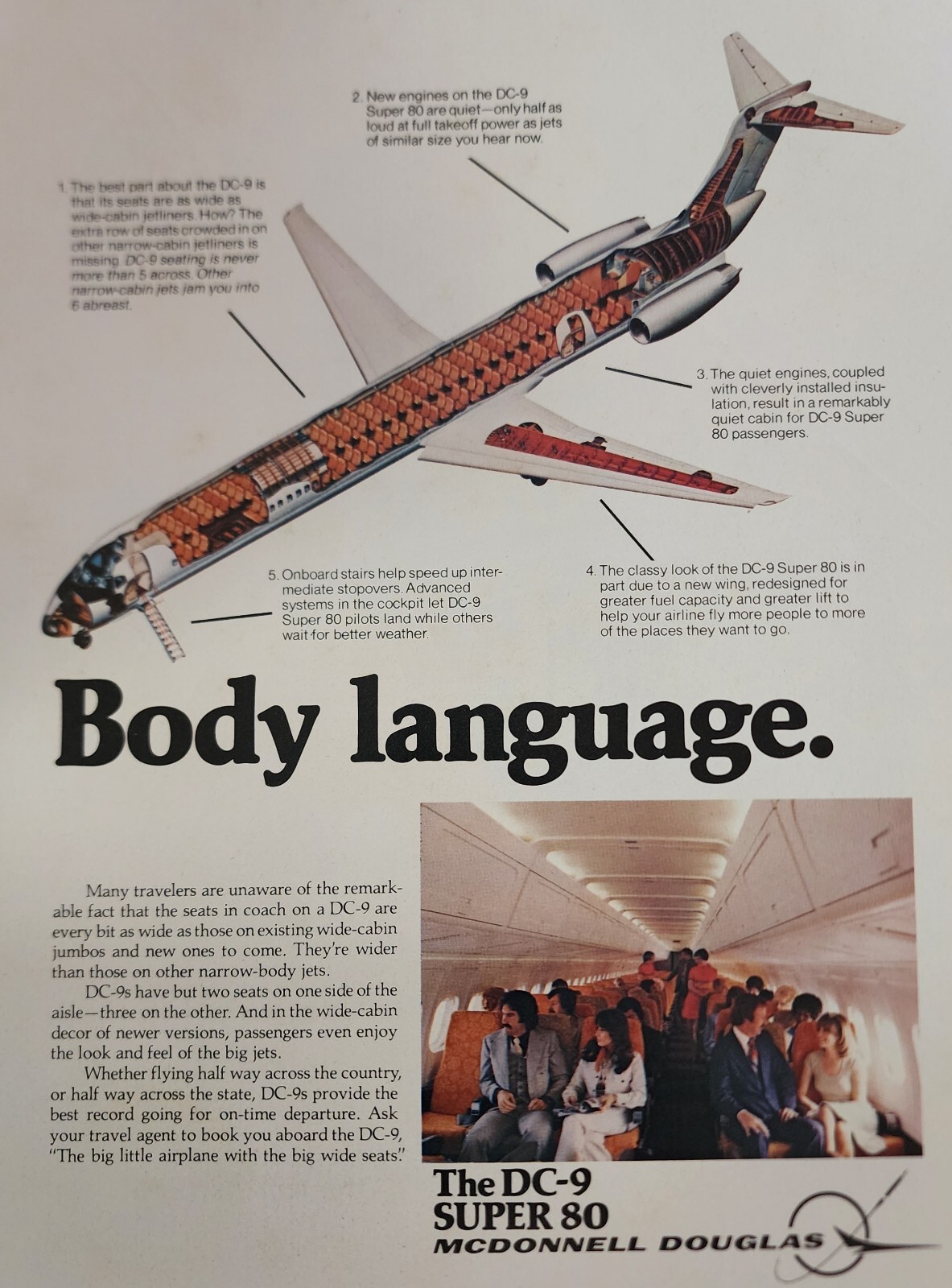 McDonnell Douglas DC 9 DC-9 Super 80 Aircraft Magazine Ad Picture Wall Art