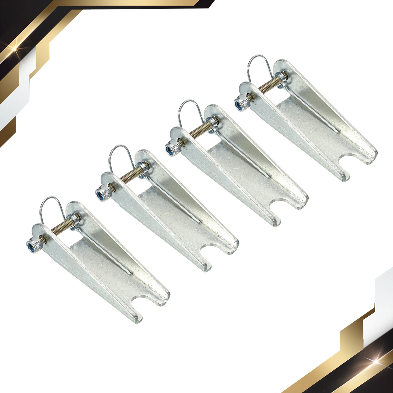 4 Set 2.5 Inch Hook Safety Latch Kit Metal Towing Hitch Replacement Silver