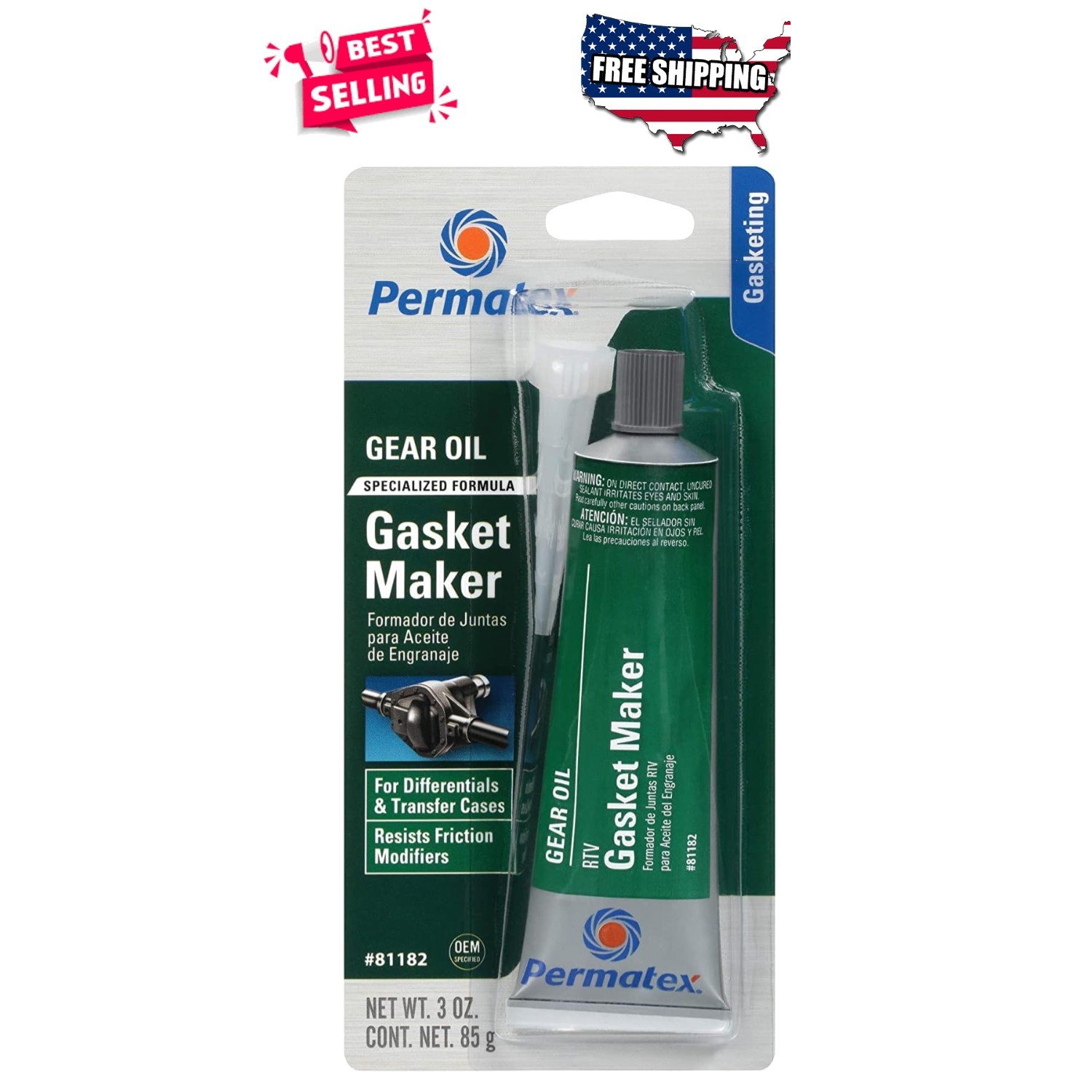 Gear Oil RTV Gasket Maker 3 oz Tube - Silicone Sealant for Differentials