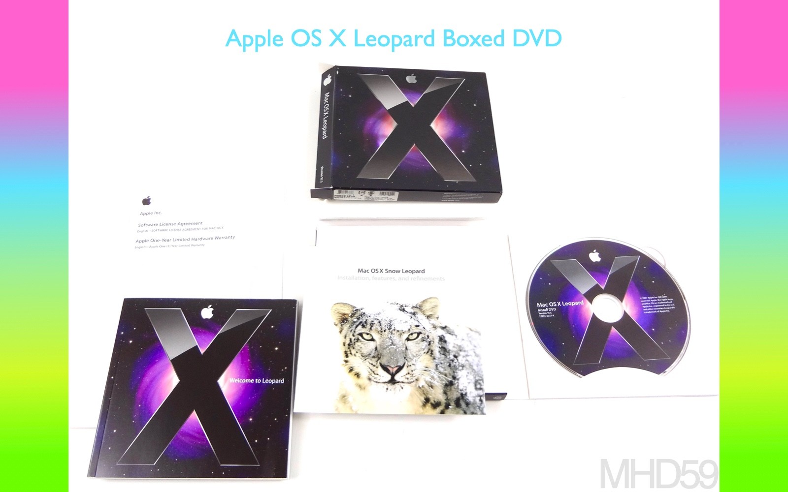 Mac OS X Leopard 10.5 + OS X Snow Leopard 10.6.3 DVD . PERFECT Condition BOXED .