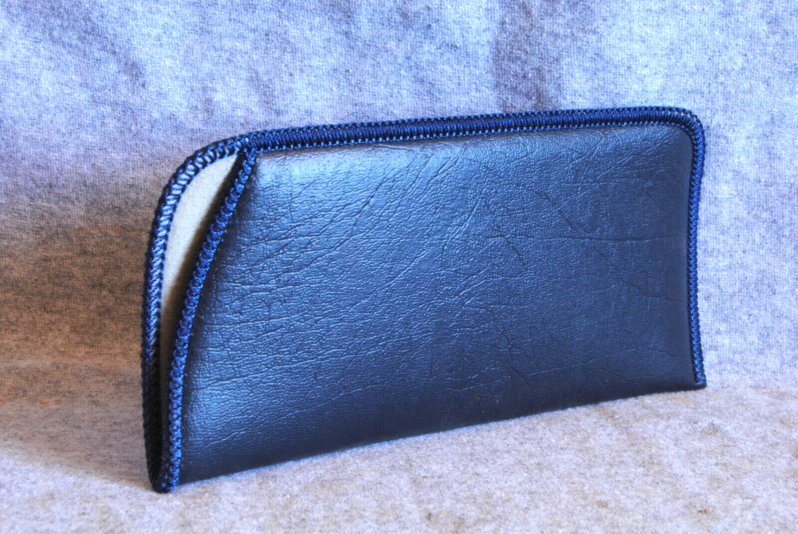 dark blue soft eyeglass sunglass case