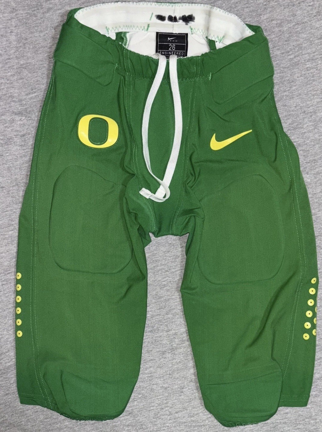 2021 OREGON DUCKS PE GAME WORN Apple Green & Yellow Nike Football Pants W/Pads