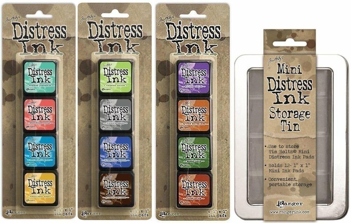 Ranger Tim Holtz Distress Mini Ink Pad Kits with Storage Tin - #13, #14, #15...