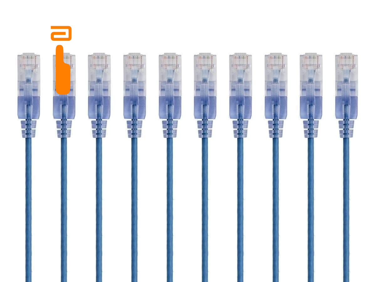 Monoprice Cat6A Ethernet Patch Cable - Snagless RJ45, 550Mhz, 3 Feet, Blue