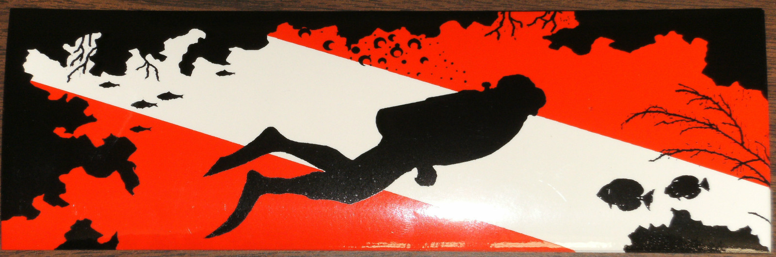Scuba Diving Bumper Decal Diver on Flag Cave DS57