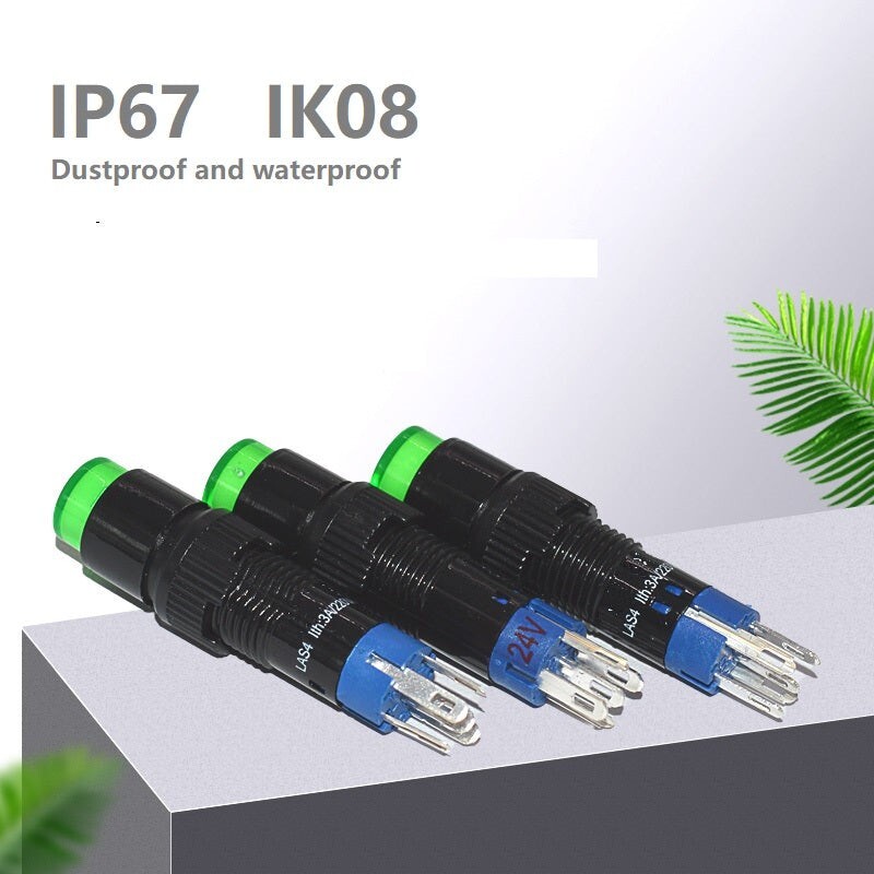 8mm SPDT Illuminated ON/OFF Round Plastic Push Button Switch (LAS4Y-11Z)