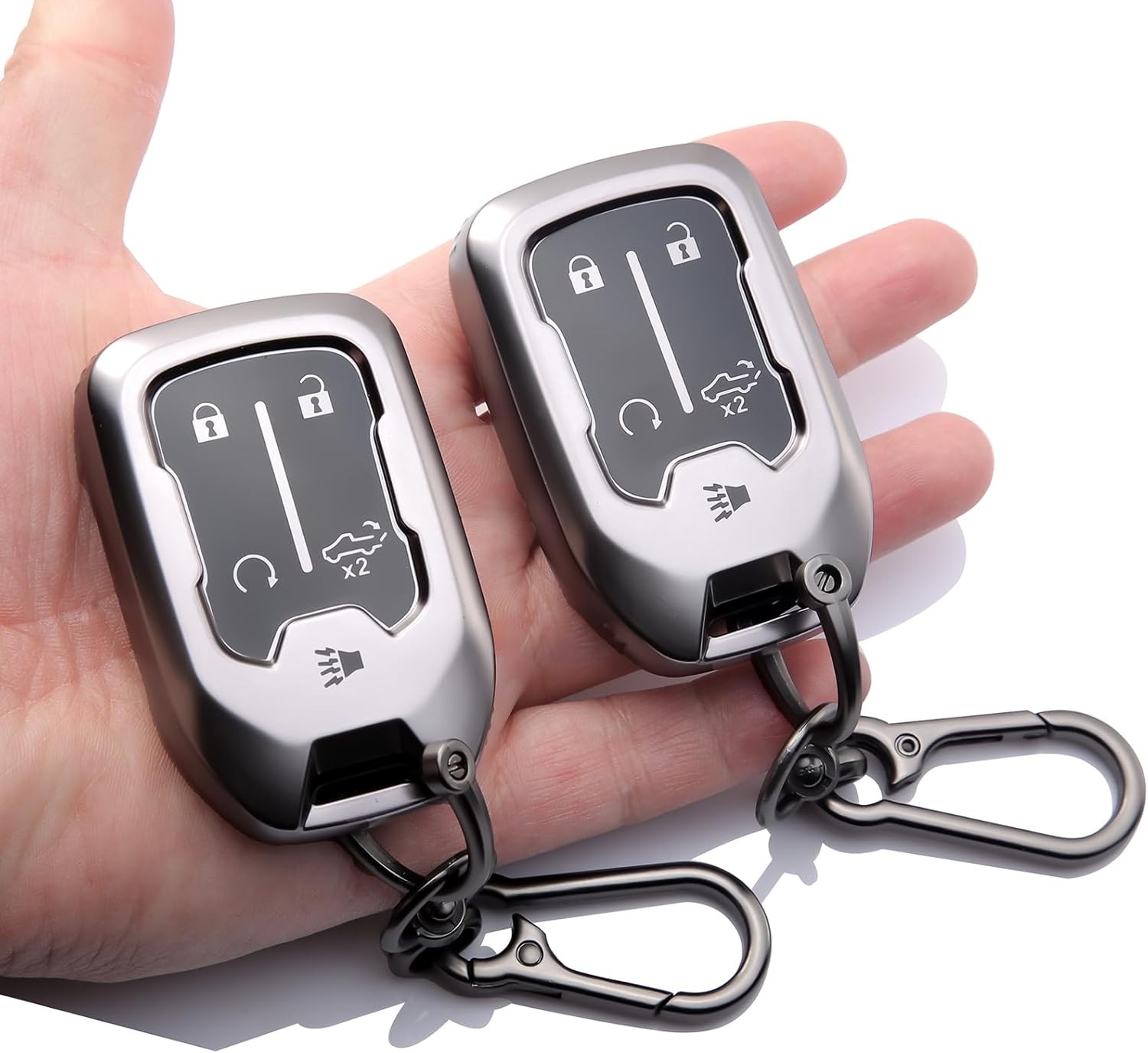 2-Pack Key Fob Cover, with Keychain, Compatible with 2019-2023 GMC Sierra, Chevy