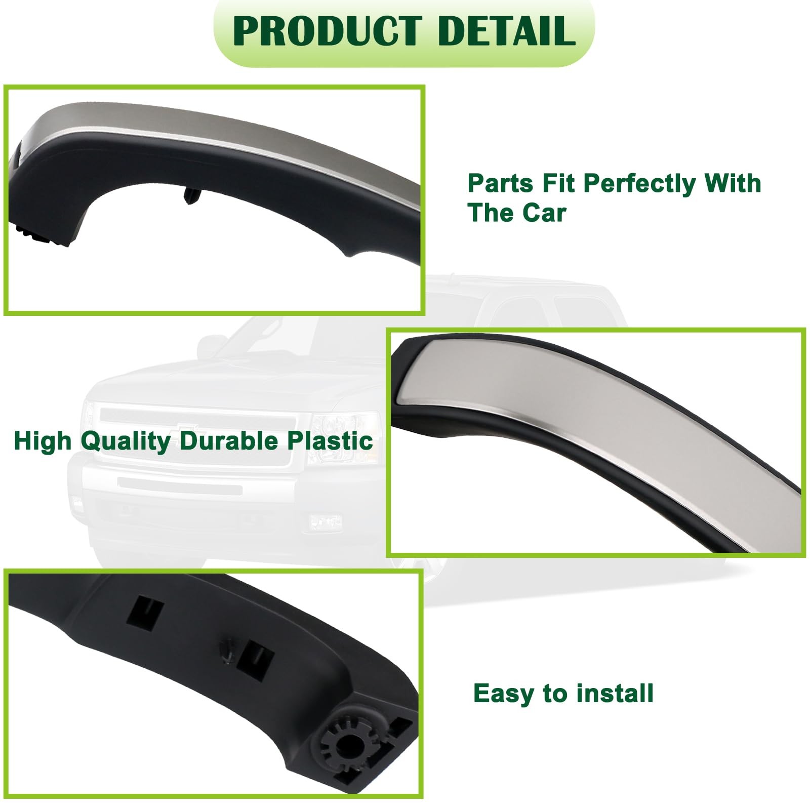 omoZone Interior Door Pull Handle Armrest Inside Grab Front Left, Ebony