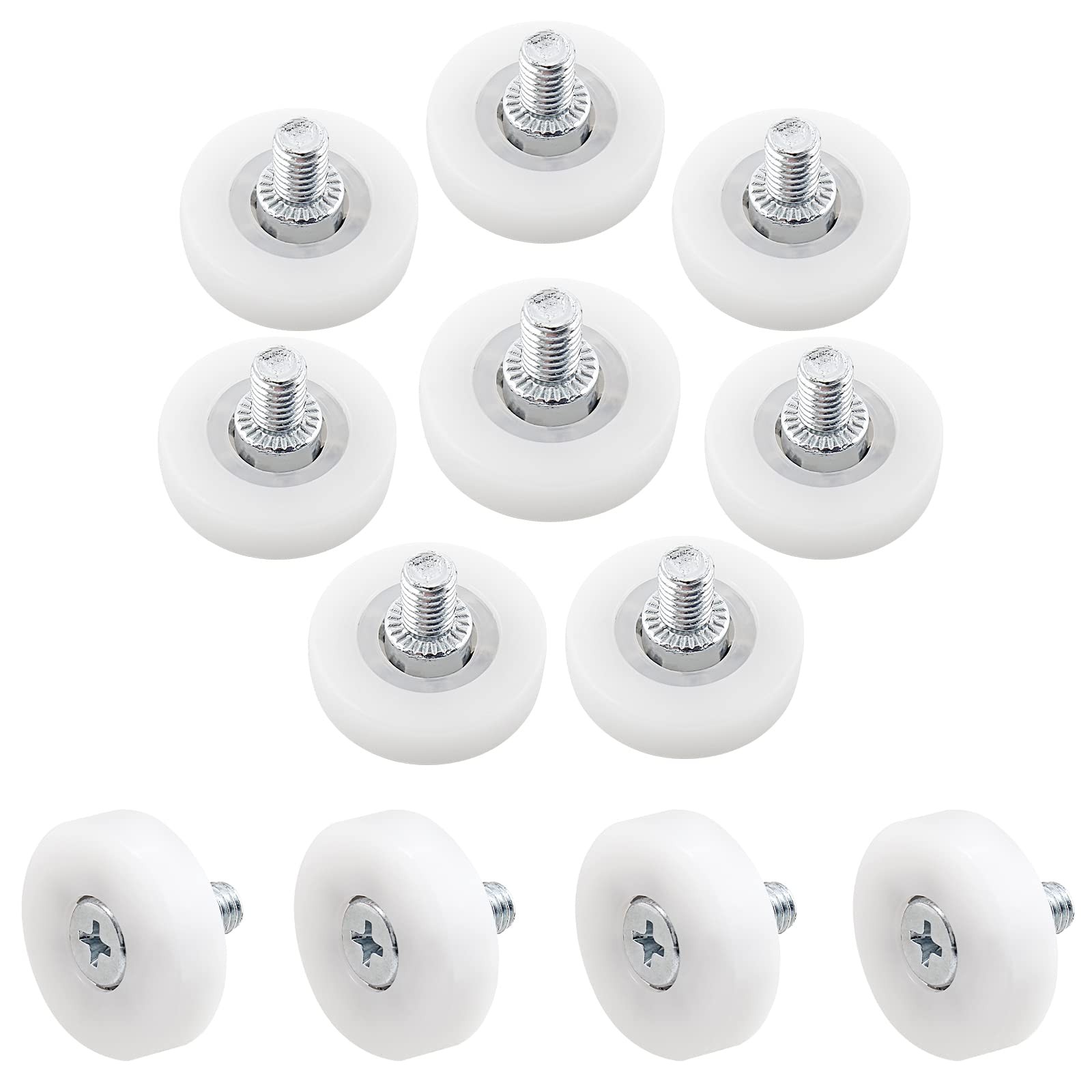 12 PCS Drawer Slide Roller 3/4 Inch Replacement Wheels Plastic Pulley Bearing