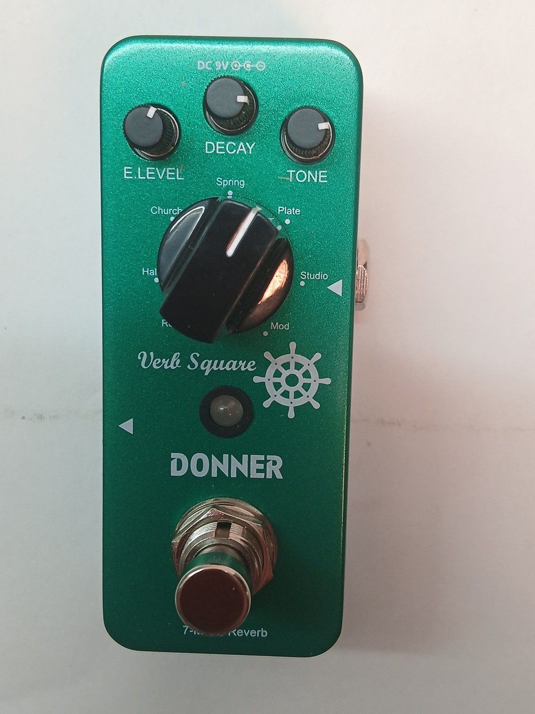 Donner EC965 Digital Reverb Guitar Effect Pedal Verb Square 7 Modes - Green.(12b