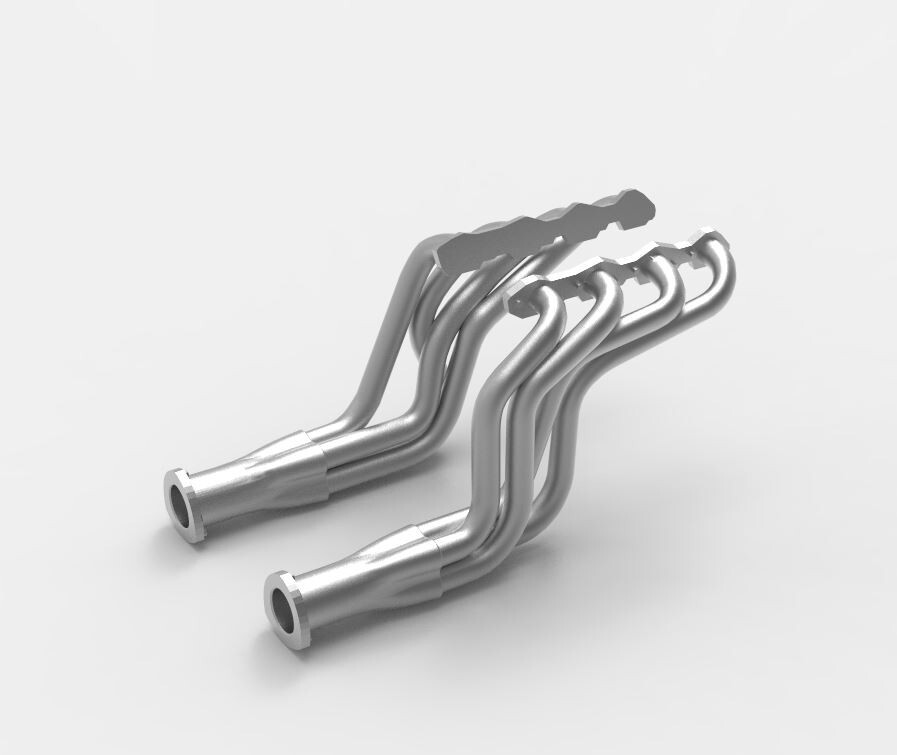 1:18 Hooker Style Headers for Big Block 3d Printed and comes unpainted