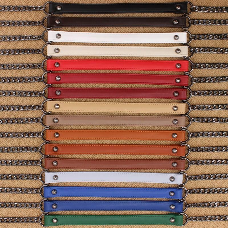 1.9cm Leather Metal Chain Replacement Crossbody Shoulder Handbag Bag Strap