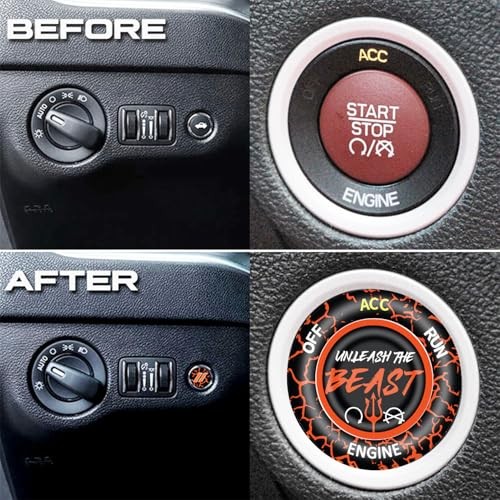 Push Start Button Cover for Dodge Challenger Charger Durango Accessories Orange