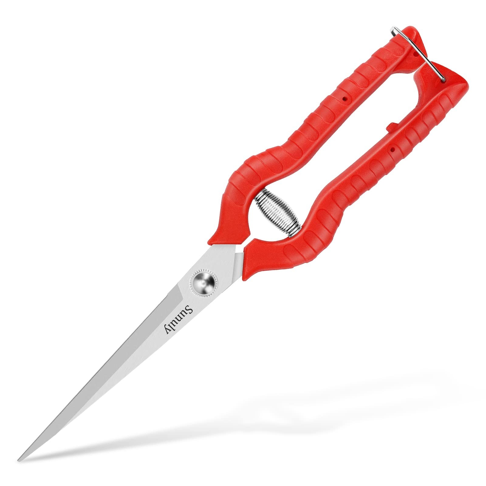 Sunuly Extra Long Pruning Shears, Gardening Hand Pruners with Long, Red