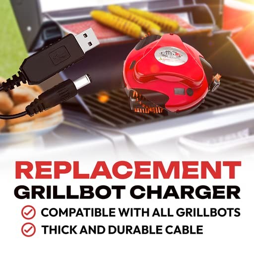 USB Charger for Automatic Grill Cleaning Robot – Replacement Charger, 1 Meter...