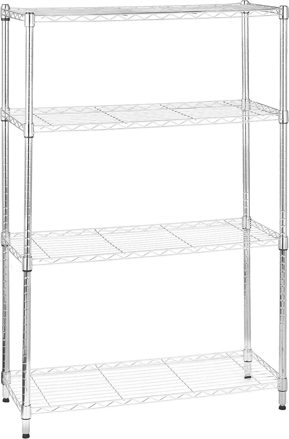 4 Shelf Adjustable Steel Wire Rack Storage Shelving Unit Chrome Silver