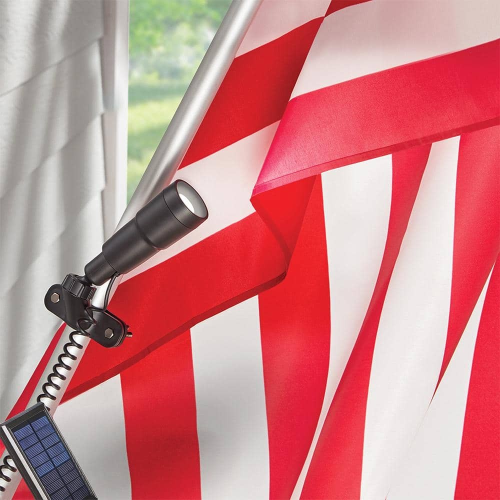 Hampton Bay Solar 50 Lumens Black Outdoor Integrated LED Flag Pole Light