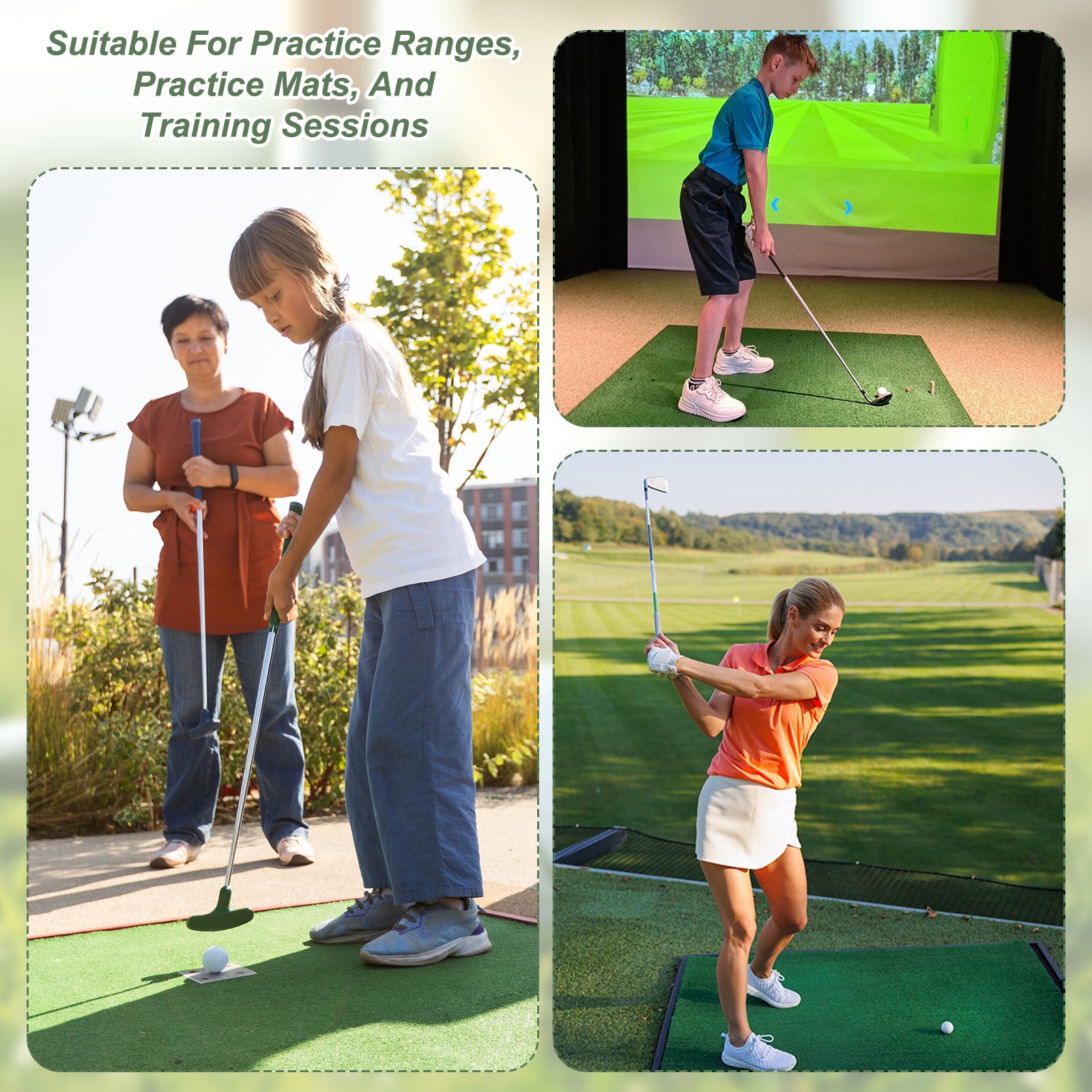 Rubber Golf Practice Tee, Driving Tee 2 Inch & 6 Pack & Rubber & Yellow