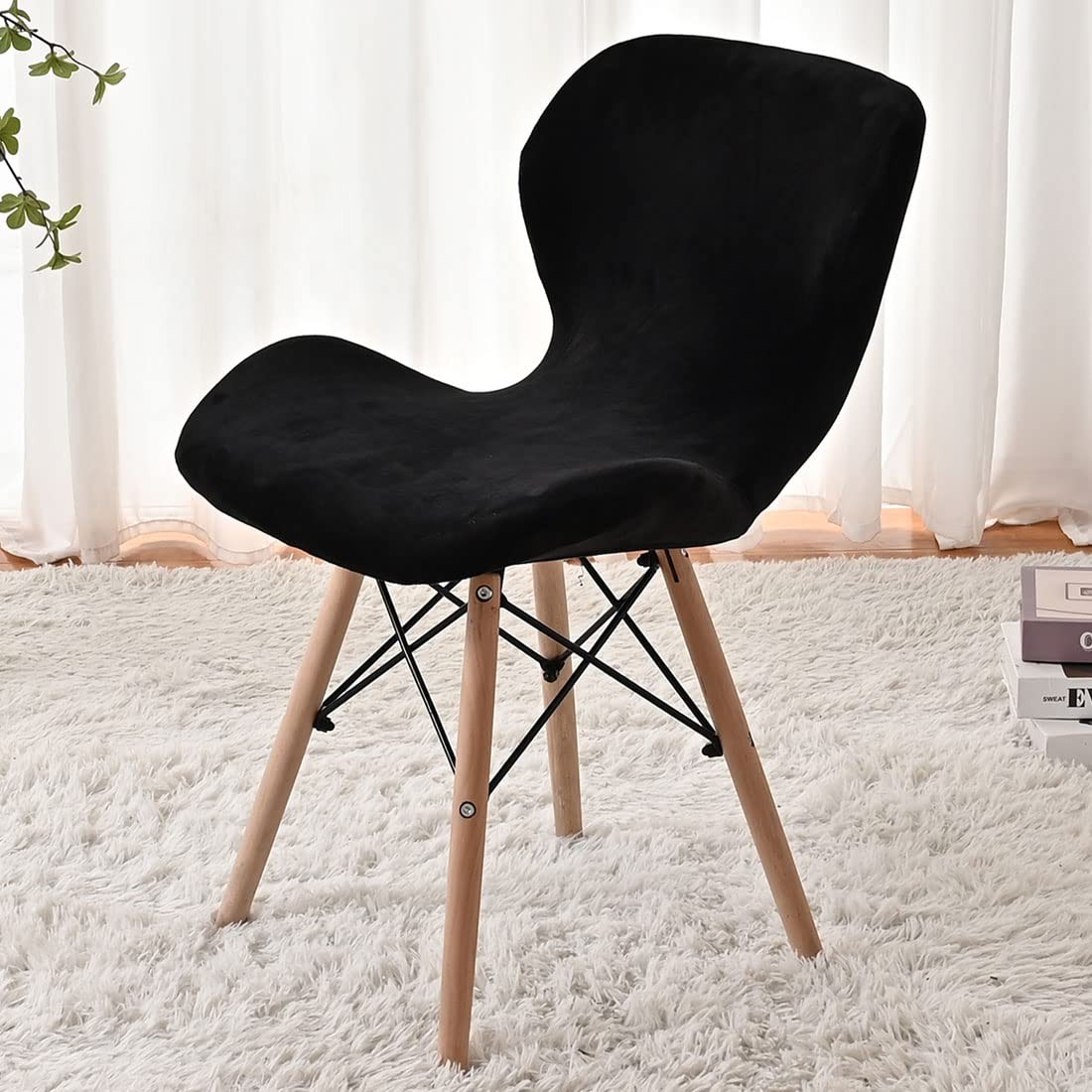 2 Pack Counter Height Bar Chairs Cover Velvet Swivel Bar Stools Slipcovers St...
