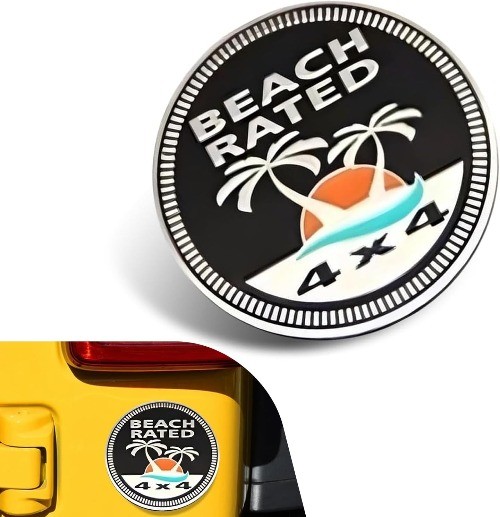 3D Round Car Emblem Decal Sticker, 4x4 Badge for Vehicle Truck SUV Exterior