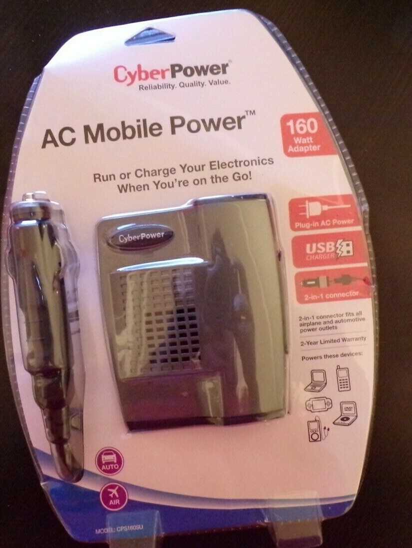 CyberPower ac mobile power 160 watt inverter usb charging port Brand New